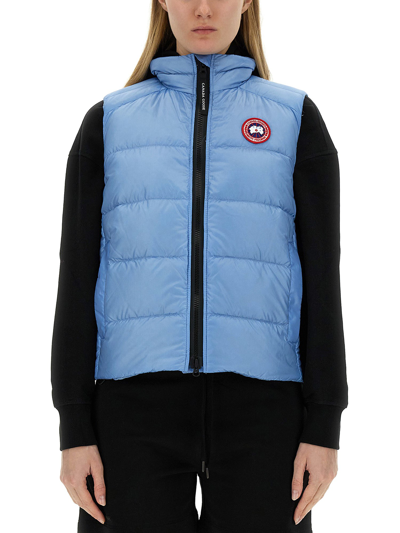 Canada Goose Padded Vest With Logo In Azure