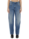 Isabel Marant Vetan Faded Cotton Denim Straight Jeans In Denim