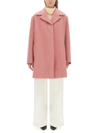 Jil Sander Brushed Knee-length Coat In Pink