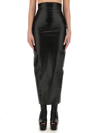 Rick Owens Black Porterville Dirt Pillar Denim Maxi Skirt In Black