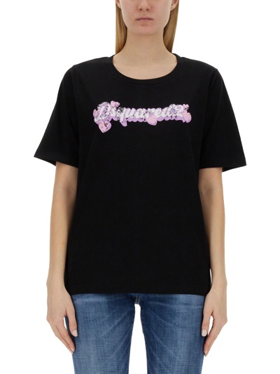 Dsquared2 T-shirt With Logo In Black