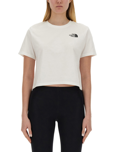 The North Face Logo Printed Cropped T In White