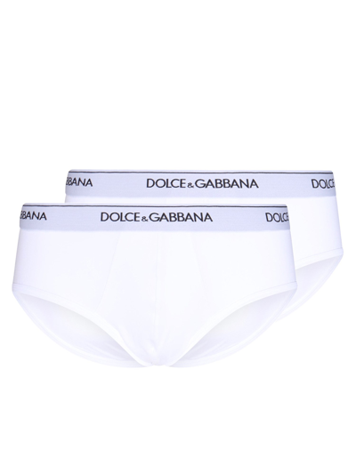 Dolce & Gabbana Pack Of Two Slips In White