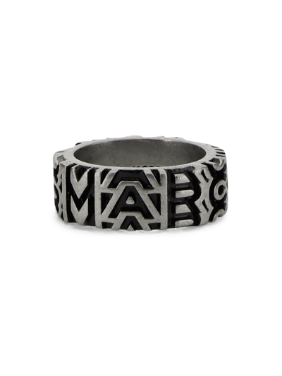 Marc Jacobs Monogram Ring In Silver