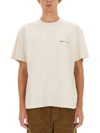 Awake Ny T-shirt With Logo In Nude