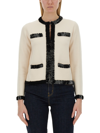 Tory Burch Kendra Sequin-embellished Cardigan In Beige