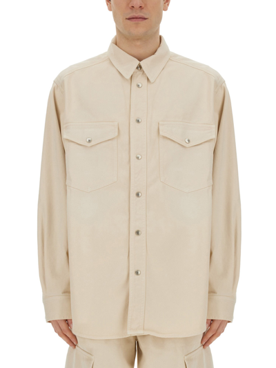 Isabel Marant Lako Long-sleeve Denim Shirt In Powder