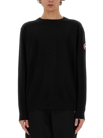 Canada Goose Jersey With Logo In Black