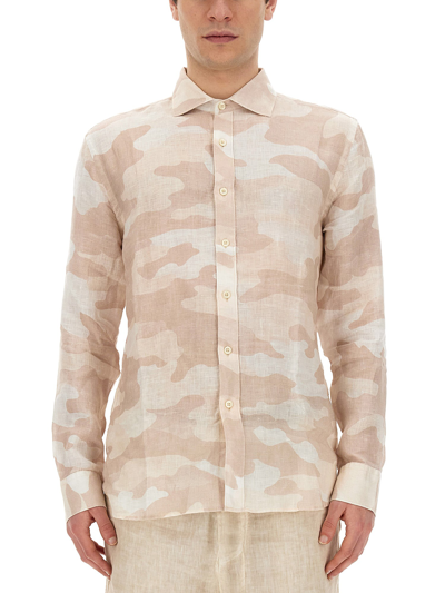 120% Lino Slim Fit Shirt In Ivory