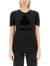 Isabel Marant Étoile Marant Etoile Koldi Logo Cotton T Shirt In Black