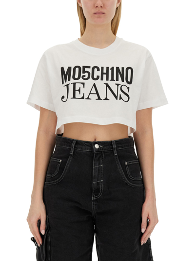 Moschino Jeans Cropped T-shirt In White