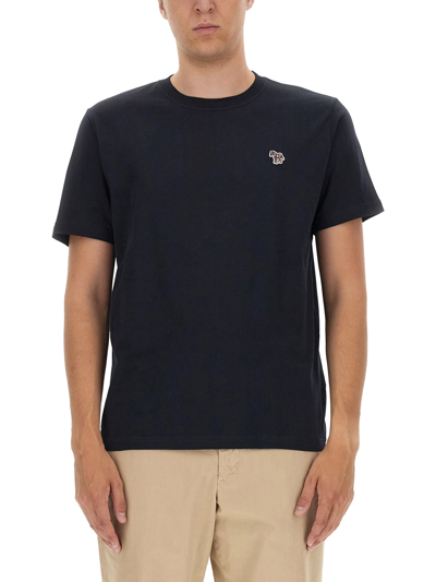 Ps By Paul Smith Zebra Logo T-shirt In Blue