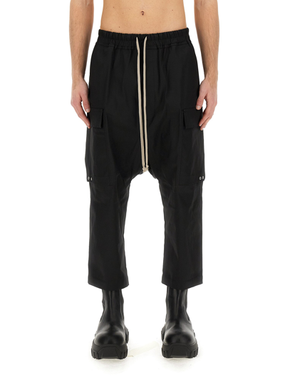 Rick Owens Cotton Trousers In Black