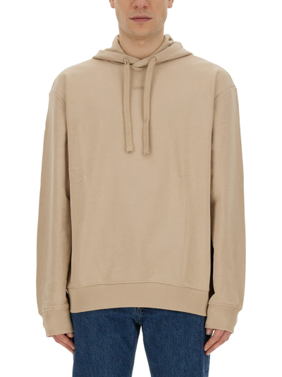 Hugo Sweatshirt With Logo In Beige