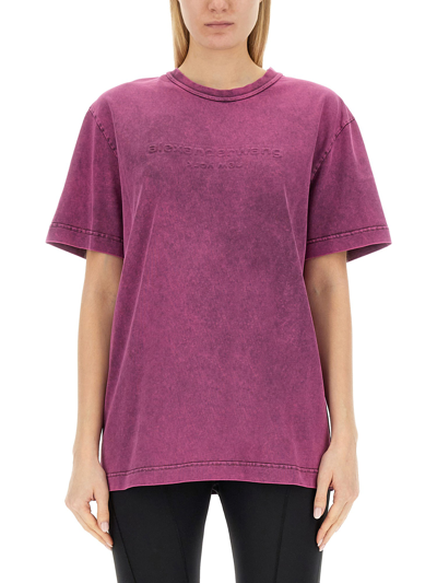 Alexander Wang T-shirt With Logo In Purple