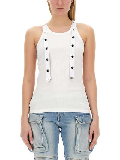 Attico Jersey Tank Top In White