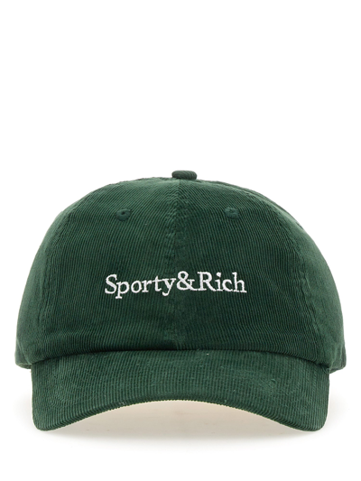 Sporty And Rich Cotton-corduroy Baseball Cap In Green