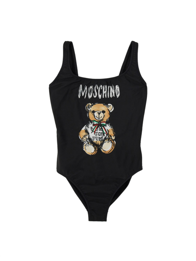 MOSCHINO "DRAWN TEDDY BEAR" ONE-PIECE SWIMSUIT