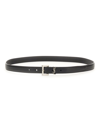Saint Laurent Cassandre Belt With Silver-colored Buckle In Leather Man In Black