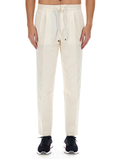 Brunello Cucinelli Trousers With Elastic In White
