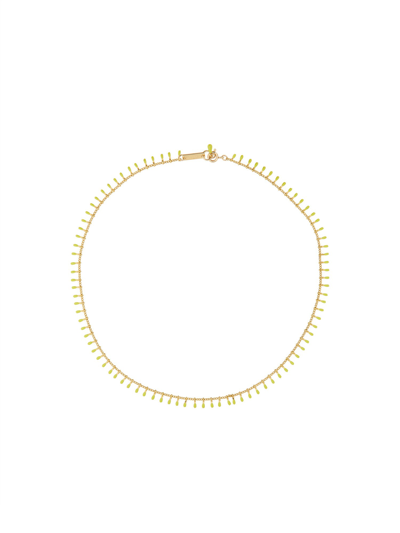 Isabel Marant Rhinestone Detailed Necklace In Yellow