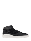 Junya Watanabe High-top Sneakers With Textured Upper And Rubber Sole In Black