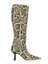 Aeyde Bottes À Imprimé En Cuir In Ivory