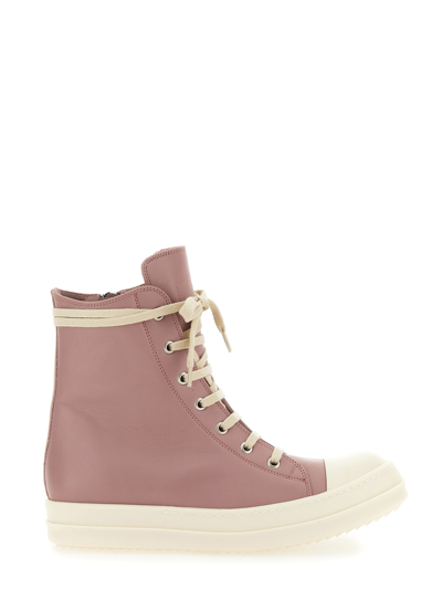 Rick Owens Leather Sneaker In Pink