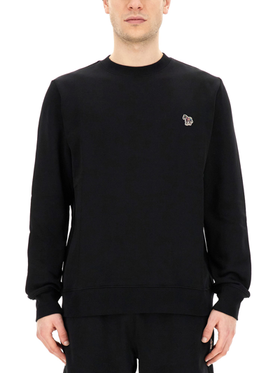 Ps By Paul Smith Sweatshirt With Zebra Embroidery In Black