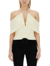 Magda Butrym V-neck Wrap-around Blouse In Ivory