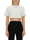OFF-WHITE RIBBED CROPPED T-SHIRT