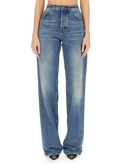 Saint Laurent Extra-long Baggy Jeans In Black