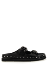 Ash Stud-detail Leather Sandals In Black