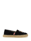 Kenzo Canvas Espadrilles With Logo Embroidery In Black