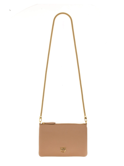 Pinko Designer Handbags "love Flat Classic" Bag In Gris