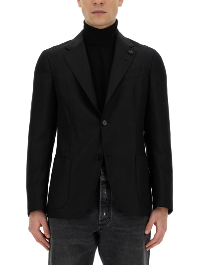 Lardini Single-breasted Jacket In Black