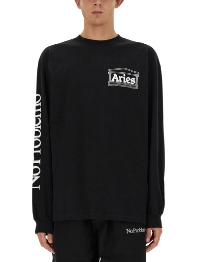 Aries Sweatshirt With Logo Print In Black