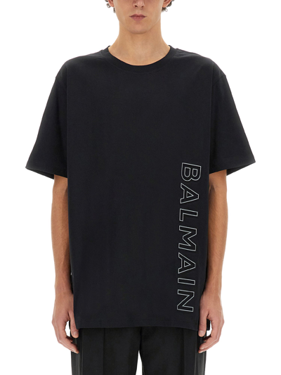 Balmain T-shirt With Logo In Black
