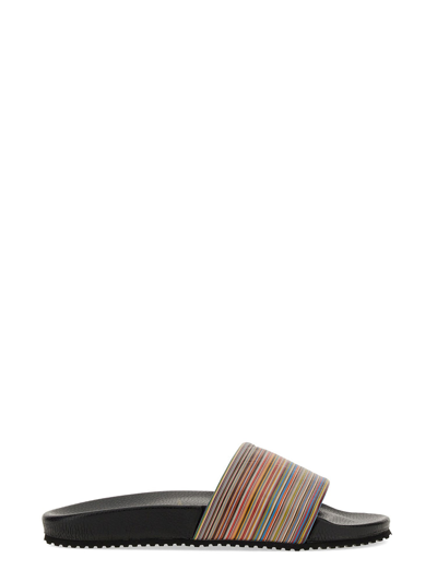 Paul Smith Slide Sandal With Logo In Multicolour