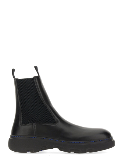 Burberry Leather Boot In Black