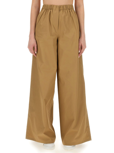 Max Mara Wide Trousers In Beige