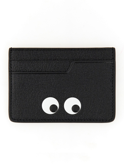 Anya Hindmarch Embossed Graphic Card Holder In Black