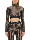 Palm Angels Women's Sequined Top | Size Medium | Pwab038 In Multicolour