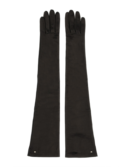 Max Mara Long Gloves. In Black