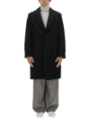 Ami Alexandre Mattiussi Ami Paris Single-breasted Long Coat In Black