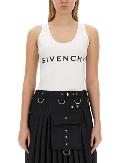 Givenchy Logo Print Tank Top In White