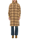 Isabel Marant Light Brown Fontizia Checked Wool Coat In Beige