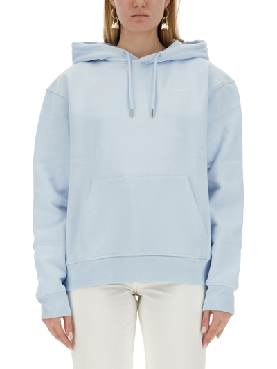 Jacquemus Sweatshirt With Logo In Azure