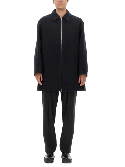 Jil Sander Wool Coat In Black