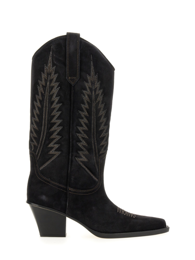 Paris Texas 65mm Texan Knee Boots In Black